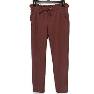 BOOMBOOM JEANS crunch waist dusty rose crop pants